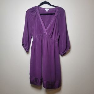 Pea in the Pod Purple Silk V Neck Tunic Dress in Large